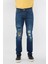 Erkek Straight Fit Yama Detaylı Jean Pantolon 1