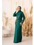 Kolları ve Ön Kısmı Taş Detaylı Tesettür Abiye (K4090) 1