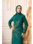 Kolları ve Ön Kısmı Taş Detaylı Tesettür Abiye (K4090) 4