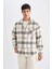 Regular Fit Kareli Oduncu Flanel Uzun Kollu Gömlek D4131AX24AU 3