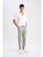 %100 Pamuk Yazlık Jogger Pantolon Basic Düz Beli Bağcıklı Cepli Lastikli Paça D7782AX24AU 3