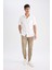 %100 Pamuk Yazlık Jogger Pantolon Basic Düz Beli Bağcıklı Cepli Lastikli Paça D7782AX24AU 2