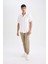 %100 Pamuk Yazlık Jogger Pantolon Basic Düz Beli Bağcıklı Cepli Lastikli Paça D7782AX24AU 3