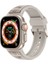 Apple Watch Ultra 49MM KRD-117 Hava Alabilen Delikli Metal Süslemeli Desenli Silikon Kordon 1