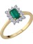 ve Oktagon Kesim Zümrüt Taşlı Anturaj Yüzük 0401R0080 1