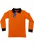 Polo Yaka T-Shirt Çocuk Uzun Kol Siyah Çizgi Yaka Turuncu Okul T-Shirt/t-Shirt 1