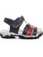 24-417-B Lacivert-Beyaz-Kırmızı Ortopedik Çocuk Sandalet 1