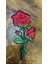 Ütü Ile Yapışan Nakış Işleme Kırmızı Çiçek Arma Dikiş Aplike 29X14 cm 2