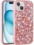 Apple iPhone 15 Plus Kılıf Parlak Taşlı Tasarım Linea Kapak-Pembe 1