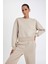 Boxy Fit Bisiklet Yaka Kalın Basic Düz Sweatshirt B8568AX24WN 3