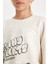 Kız Çocuk Oversize Geniş Kalıp Bisiklet Yaka Ayıcık Baskılı Sweatshirt D0612A824AU 5