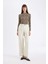 Slim Fit Dar Kesim Yarım Balıkçı Yaka Leopar Desenli Uzun Kollu Tişört D4983AX24AU 2