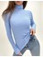 ALYA UNDERWEAR Kaşkorse Tam Boğazlı Body Sweatshirt, Gök Mavi 4