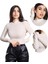 ALYA UNDERWEAR Kaşkorse Yarım Boğazlı Body Sweatshirt, Ekru 1