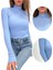 ALYA UNDERWEAR Kaşkorse Yarım Boğazlı Body Sweatshirt, Gök Mavi 1