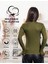 ALYA UNDERWEAR Kaşkorse Yarım Boğazlı Body Sweatshirt, Asker Yeşili 3