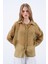 Kadın Oversize Ipeksi Olive Gömlek 1
