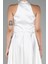 Halter Yaka Kısa Saten Davet Elbisesi ABK2112 4