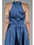 Halter Yaka Kısa Saten Davet Elbisesi ABK2112 4