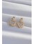Mulvxxmd XDN02 Pirinç Gold Renk Zirkon Taşlı Oval Form Küpe (Mulvix) 1