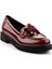 Bordo Rugan Kadın Loafer Ayakkabı K01257067508 3