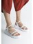 Shoes Beyaz Taşlı Tokalı Sandalet 3