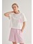 Kadın Cep Detay Çizgili Şortlu Pijama Takımı 4