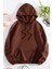 Unisex 3 Iplik Kalın Içi Pamuklu Şardonlu Kanguru Cepli Bol Kesim Hoodie Okul Sweatshirt 1
