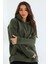 Kız Basic Mevsimlik Bol Kesim Kanguru Cepli Kapşonlu Salaş Hoodie Okul Sweatshirt 3