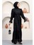 Moda Mihram Inci Detaylı Dantel Abiye Siyah 12239 4