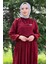 Moda Mihram Pileli Şifon Abiye Bordo 14401 2