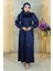 Moda Mihram Incili Saten Abiye Lacivert 19121 1