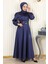 Kemerli Saten Abiye Indigo 19191 1
