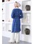 Moda Mihram Kemerli Kaşe Kaban Mavi 10768 5