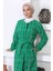 Moda Mihram Kemerli Kaşe Kaban Yeşil 10768 2