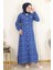 Missvalle Düğmeli Kaşe Kaban Indigo 19260 3