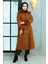Moda Mihram Kürk Detaylı Kaşe Kaban Taba 19175 3