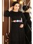 Missvalle Dantelli Kemeri Çiçekli Elbise Siyah 10242 2