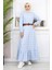 Missvalle Fırfırlı Tesettür Elbise Mavi 19165 1