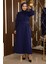 Missvalle Taş Detaylı Kemerli Elbise Indigo 19115 1