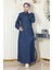 Missvalle Fermuar Detaylı Kot Elbise Koyu Mavi 19138 3
