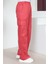 Moda Mihram Beli Lastikli Bol Paça Pantolon Kırmızı 6071 5