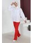 Çizgi Detaylı Pantolon Kırmızı 6078 1