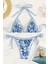 Desenli Mavi Üçgen Bikini Seti 1
