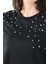 Kadın Onljulıa Bisiklet Yaka Taş Detaylı %100 Pamuk T-Shirt 15324847 Siyah 2