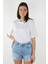 Kadın Onljulıa Bisiklet Yaka Taş Detaylı %100 Pamuk T-Shirt 15324847 Beyaz 1