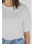 Kadın Onljulıa Bisiklet Yaka Taş Detaylı %100 Pamuk T-Shirt 15324847 Beyaz 2