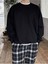 Erkek Siyah Basic Oversize Sweatshirt 2