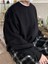 Erkek Siyah Basic Oversize Sweatshirt 3