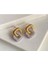 Yeni Sezon Çift Kare Taş Detaylı Shiny Gold Küpe Stk-Kpe- 1